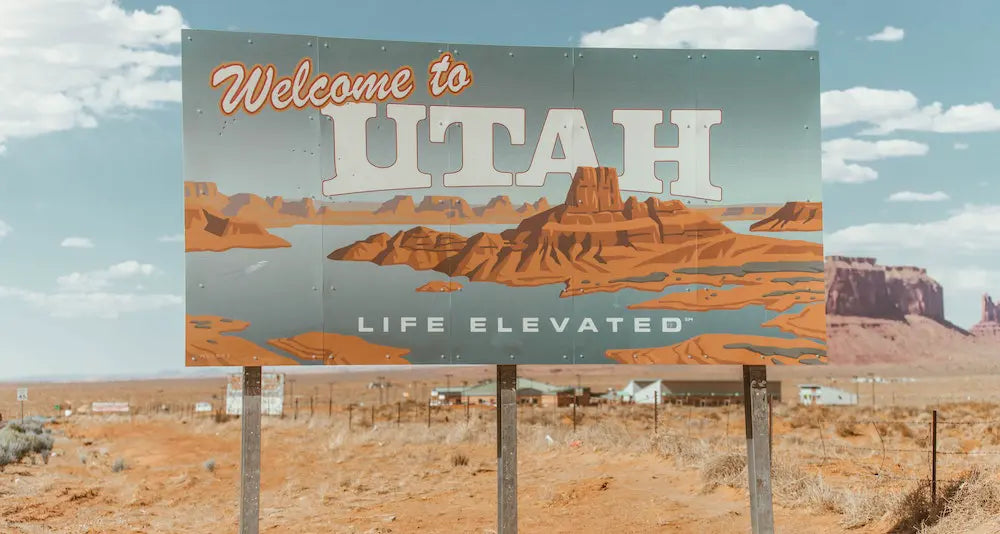 Welcome to Utah sign with the text 'Life Elevated'