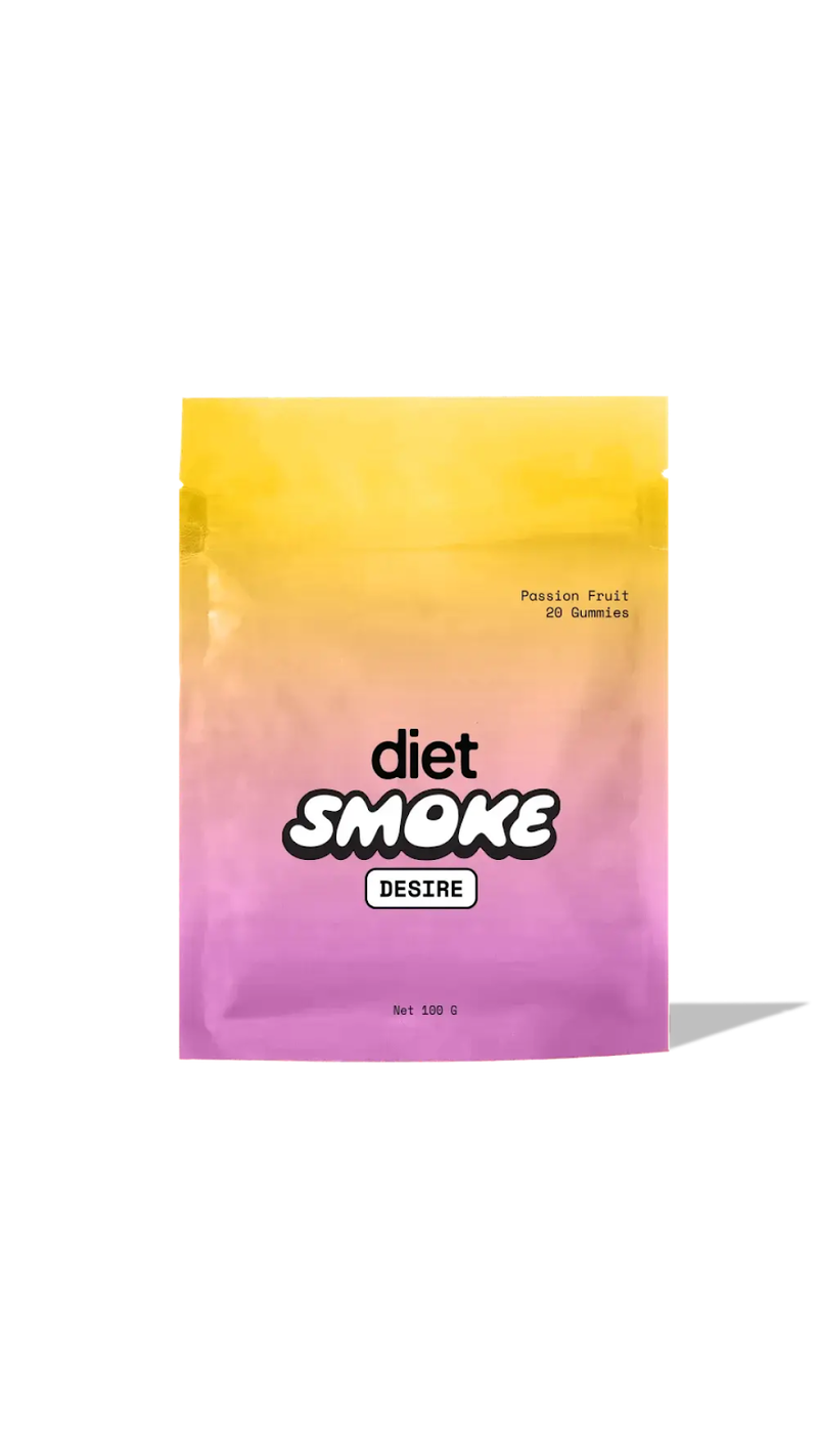 Diet Smoke Euphoric Passion Gummies package, Passion Fruit flavor, 20 gummies