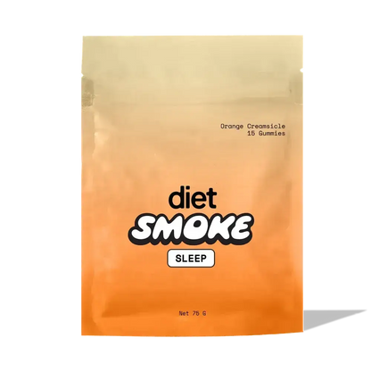 Orange Creamsicle Gummies packaging featuring 'diet SMOKE' and 'SLEEP' labels