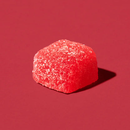 Cherry Bomb gummy candy on a red background