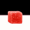 A red gummy cube representing Watermelon OG Gummies, high THC, 200mg per gummy.